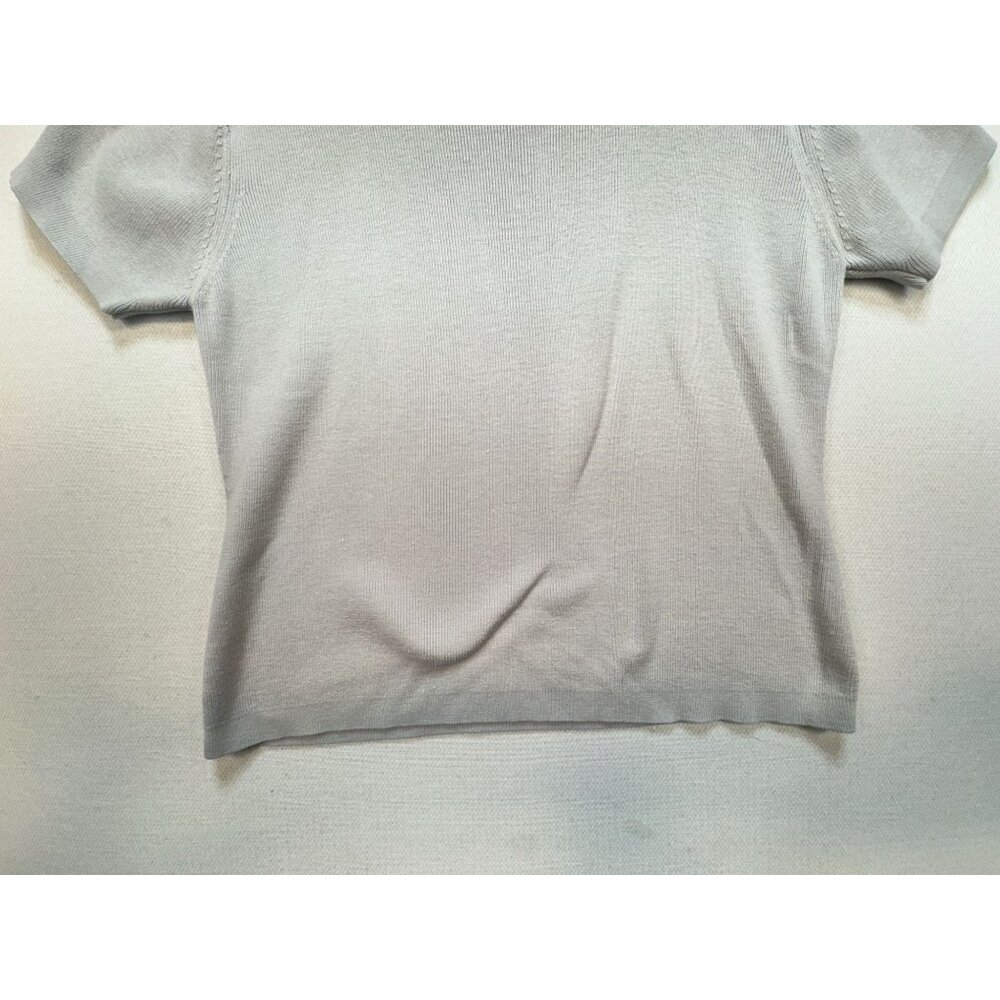 Vintage Tailor B. Moss Womens Knit Short Sleeve T-Shirt Sze L Gray Casual Summer - Picture 5 of 10